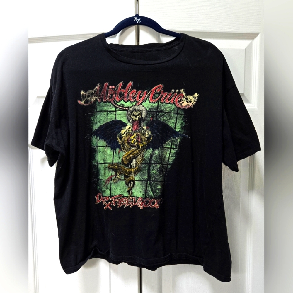 Vintage Motley Crue Dr Feelgood Black Graphic T-Shirt - Size XL